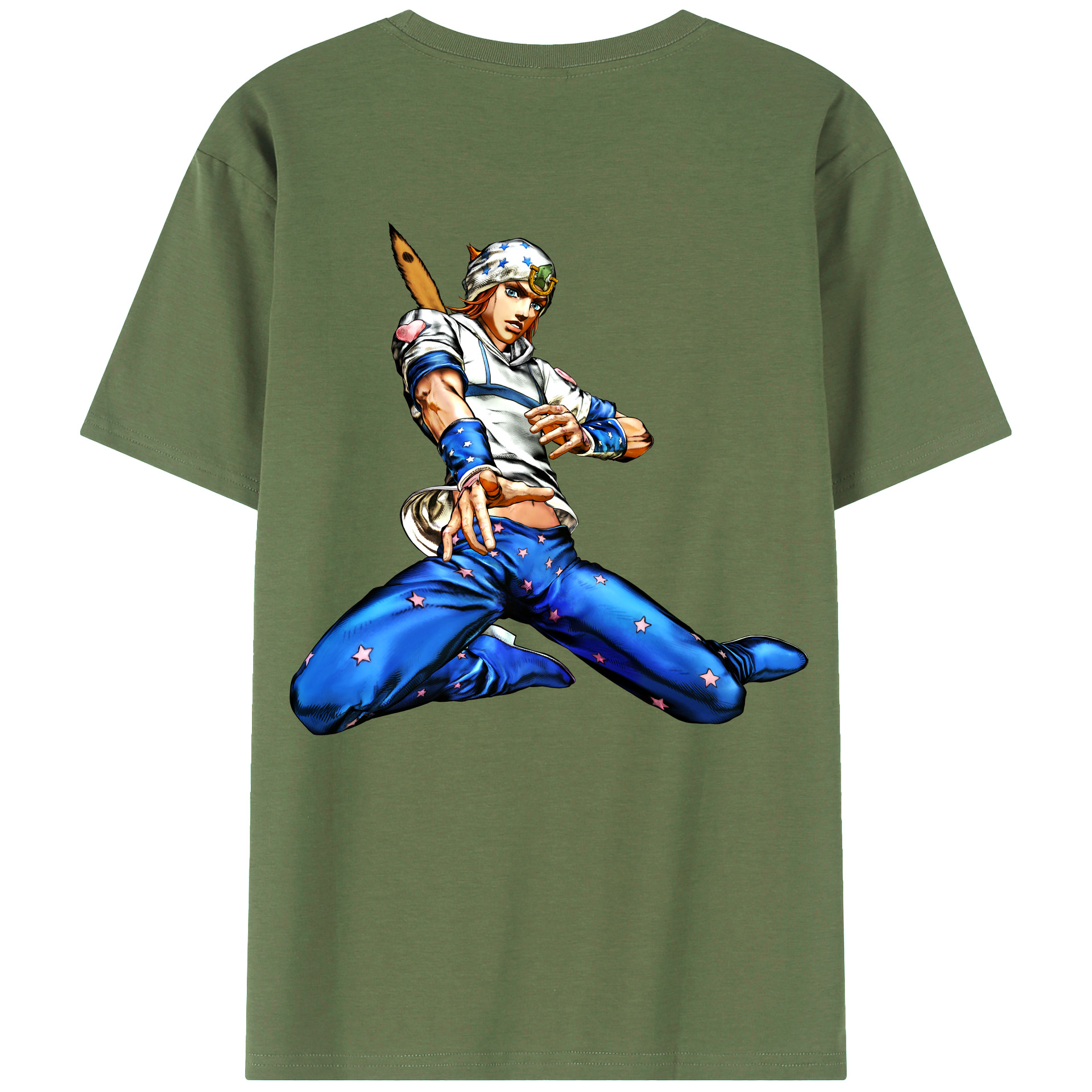 （画像用） ジョジョの奇妙な冒険 ジョナサン?ジョースター JoJo's Bizarre Adventure Jonathan Joestar 綿100％ メンズ半袖Tシャツ（バックプリント） 通気性